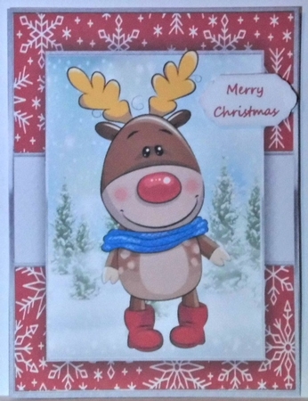 Cute Reindeer In Red Boots by Hazel Underwood