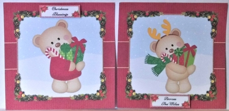 Cute Teddy Bear Holiday Toppers (Set Three) by Hazel Underwood
