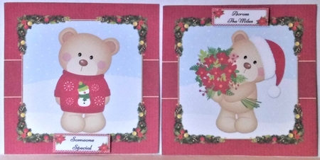 Cute Teddy Bear Holiday Toppers (Set Four) by Hazel Underwood