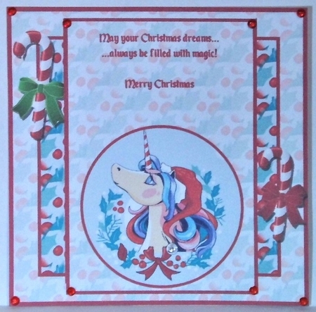 Christmas Unicorn insert by Hazel Underwood
