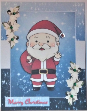 Christmas greeting card with Santa Claus by Hazel Underwood
