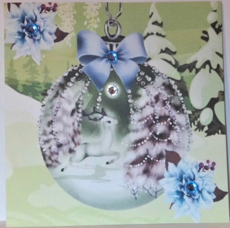  4 Pretty festive baubles with deers, diamonds, and bows 7x7 mini kit by Hazel Underwood