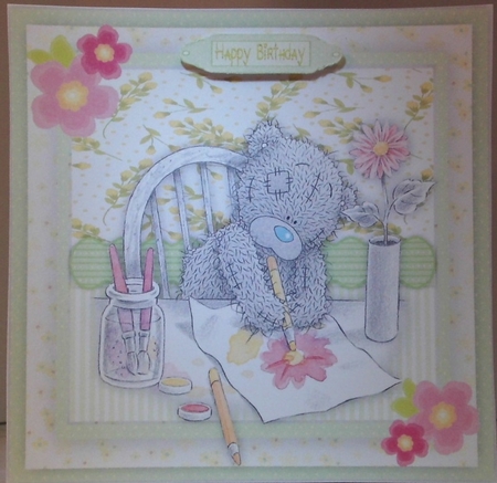 Teds Flower Painting  by Hazel Underwood