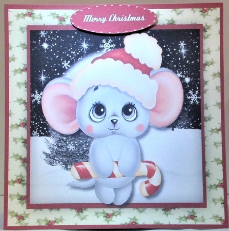 Gorgeous Little Mouse and Candy Cane  by Hazel Underwood