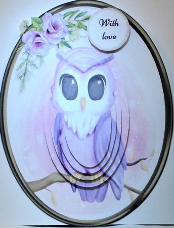 Owl on a Branch , Pyramid  by Hazel Underwood