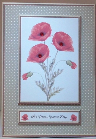 Lovely Watercolor Poppies (Green) by Hazel Underwood
