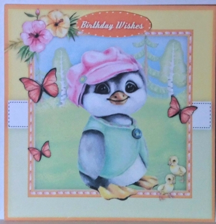 Beautiful Penguin and Butterflys by Hazel Underwood