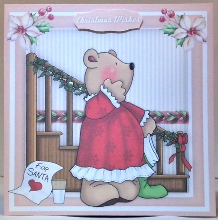 Bear Hanging the Stocking  by Hazel Underwood