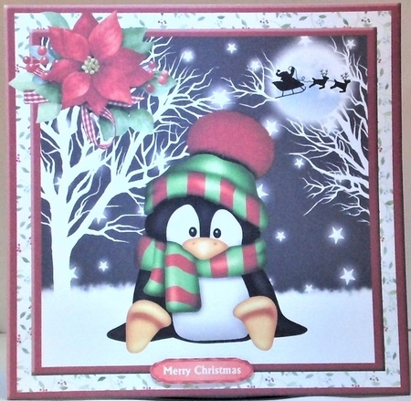 Cute penguin christmas mini kit & decoupage by Hazel Underwood