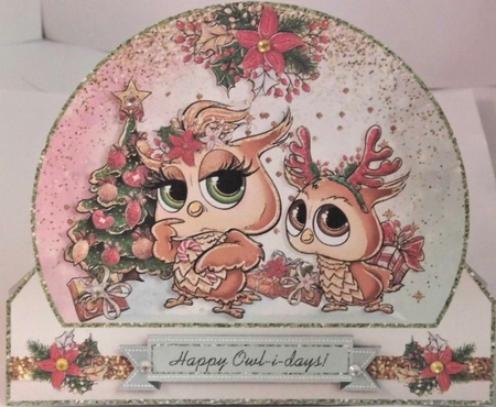 Happy Owl-i-days Shaped Tent Card Kit-6 by Hazel Underwood