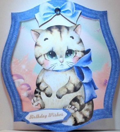 Kitty in a Blue Bow  by Hazel Underwood