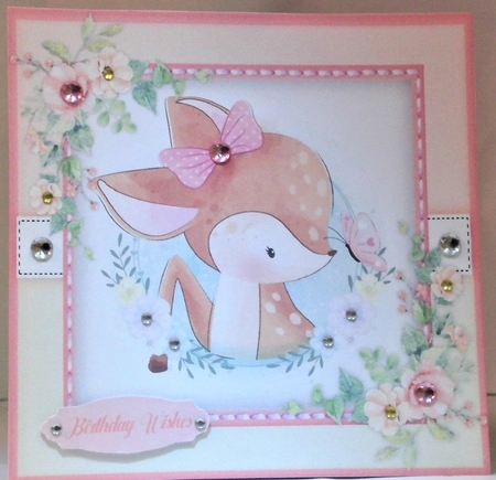 Beautiful Baby Deer and Butterfly  by Hazel Underwood