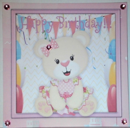 Pink Birthday Bear by Hazel Underwood