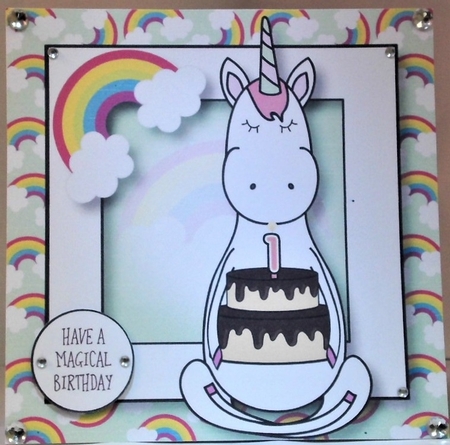 Unicorn & Rainbows Birthday Ages QUICK TOPPER Bumper Kit by Hazel Underwood