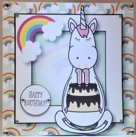 Unicorn & Rainbows Birthday Ages QUICK TOPPER Bumper Kit by Hazel Underwood