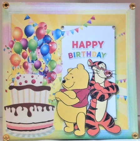 pooh & tigger not very happy  whos yummy birthday cake it is 8x8 by Hazel Underwood