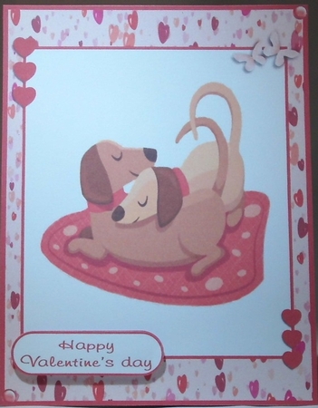 Valentines day and romance greeting card with dogs by Hazel Underwood