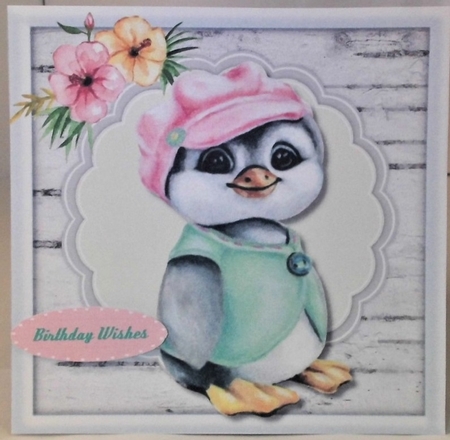 Penguin in a Pink Hat  by Hazel Underwood