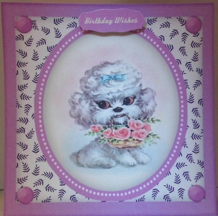 Beautiful Poodle with Basket  by Hazel Underwood