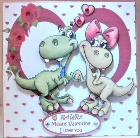 Rawr means I love you Valentine by Hazel Underwood