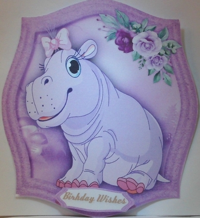 Cute Lilac Hippo  by Hazel Underwood