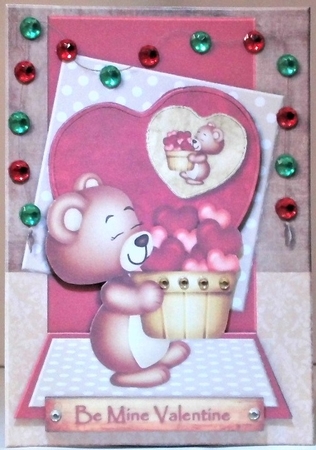 A5 Cute Valentine Teddie by Hazel Underwood