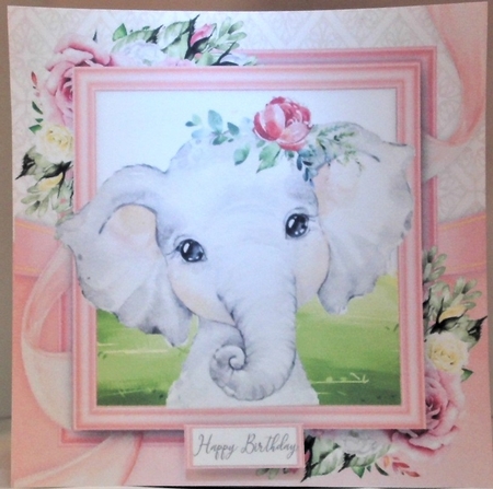 Cute Grey Elephant 8x8 by Hazel Underwood