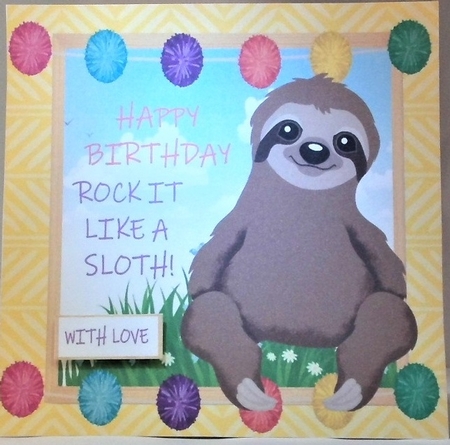 Happy Birthday rock it like a sloth 8x8 mini kit by Hazel Underwood