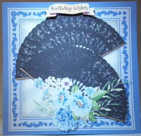 Blue Roses and Black Fans  by Hazel Underwood