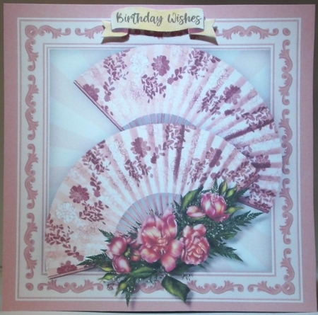 Pink Fans and Roses  by Hazel Underwood