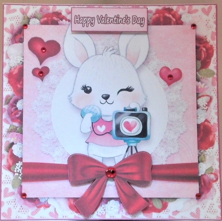 Valentine Animal Rabbit Card Front-5 by Hazel Underwood