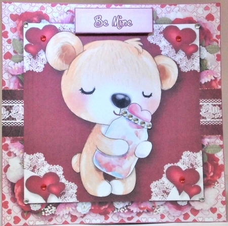 Valentine Animal Bear Card Front-6 by Hazel Underwood