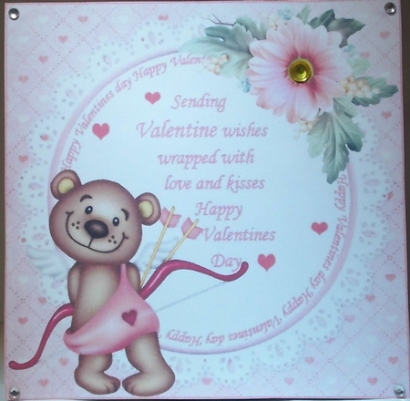 Valentine wishes with hugs and kisses by Hazel Underwood