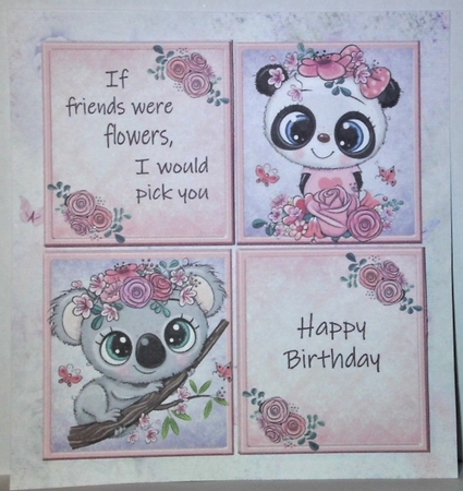 If friends were flowers, I would pick you Panda & Koala 8x8 by Hazel Underwood
