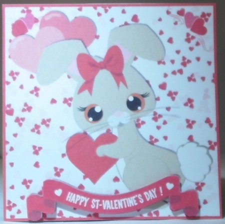 5X5 VALENTINE BUNNY by Hazel Underwood