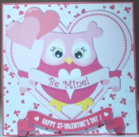 5X5 VALENTINE OWL by Hazel Underwood