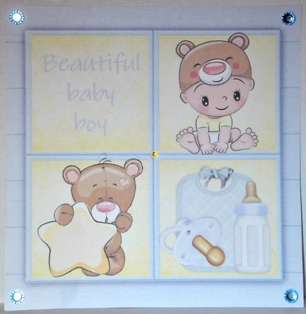 Baby Boy Cube Bear 8x8 Mini Kit by Hazel Underwood