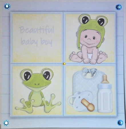 Baby Boy Cube Frog 8x8 Mini Kit by Hazel Underwood