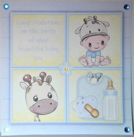 Baby Boy Cube Giraffe 8x8 Mini Kit by Hazel Underwood
