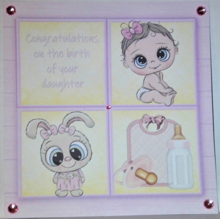 Baby Girl Cube Bunny 8x8 Mini Kit by Hazel Underwood
