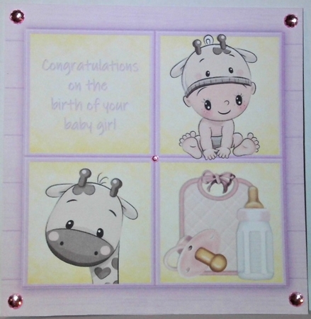 Baby Girl Cube Giraffe 8x8 Mini Kit by Hazel Underwood