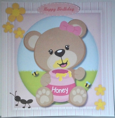 Cute Honey Bear , Pink by Hazel Underwood