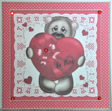 Valentines Day Teddy Bear Topper by Hazel Underwood