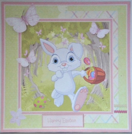 Run rabbit run 7x7 card by Hazel Underwood