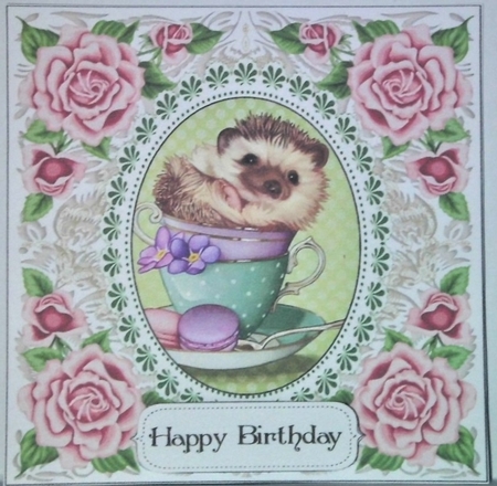 Pretty Rose Frame Hedgehog by Hazel Underwood