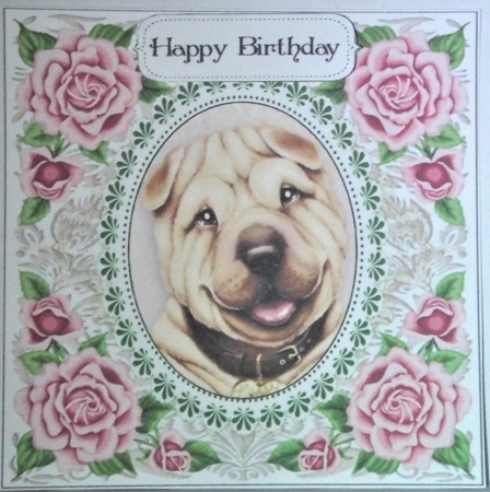 Pretty Rose Frame Shar Pei by Hazel Underwood
