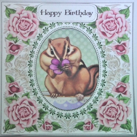 Pretty Rose Frame Squirrel by Hazel Underwood