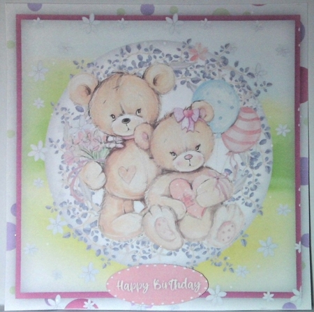 Cute Teddies with Balloons  by Hazel Underwood