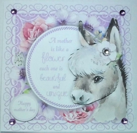 A mother is like a flower .... Donkey 8x8 by Hazel Underwood
