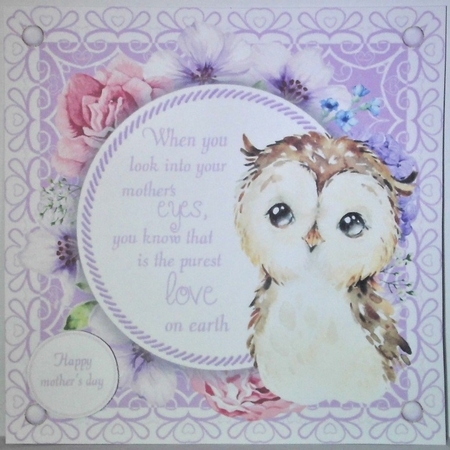 When you look into your mothers eyes ... Owl 8x8 by Hazel Underwood